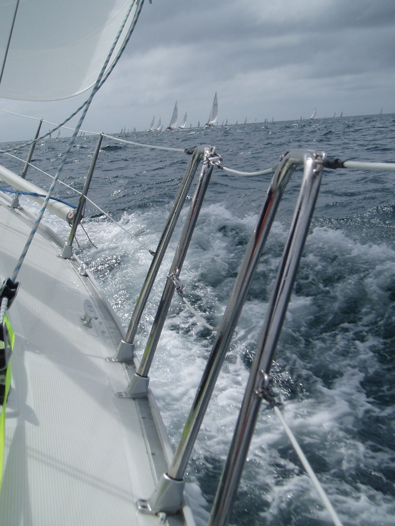 Rail down on a fast reach in a short-lived breeze aboard Kriselda © Jane Pares - IMB